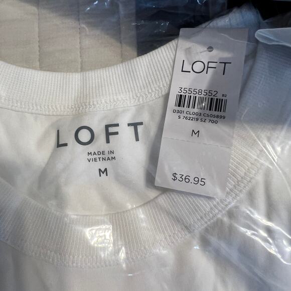 NWT LOFT White Paris City Of Love Relaxed Crew Tee - Picture 8 of 10